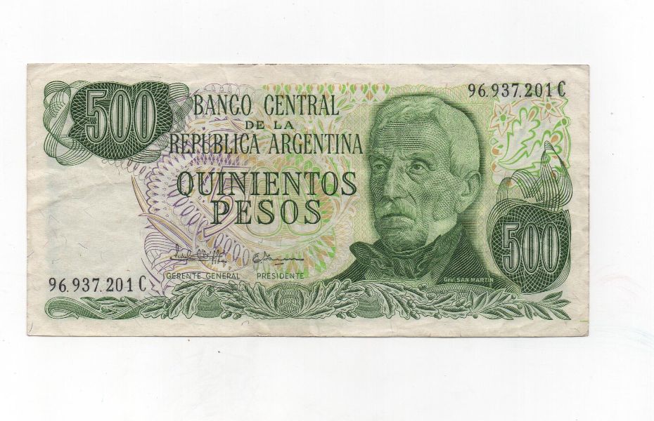 ARGENTINA DEL AÑO 1977-1982 DE 500 PESOS